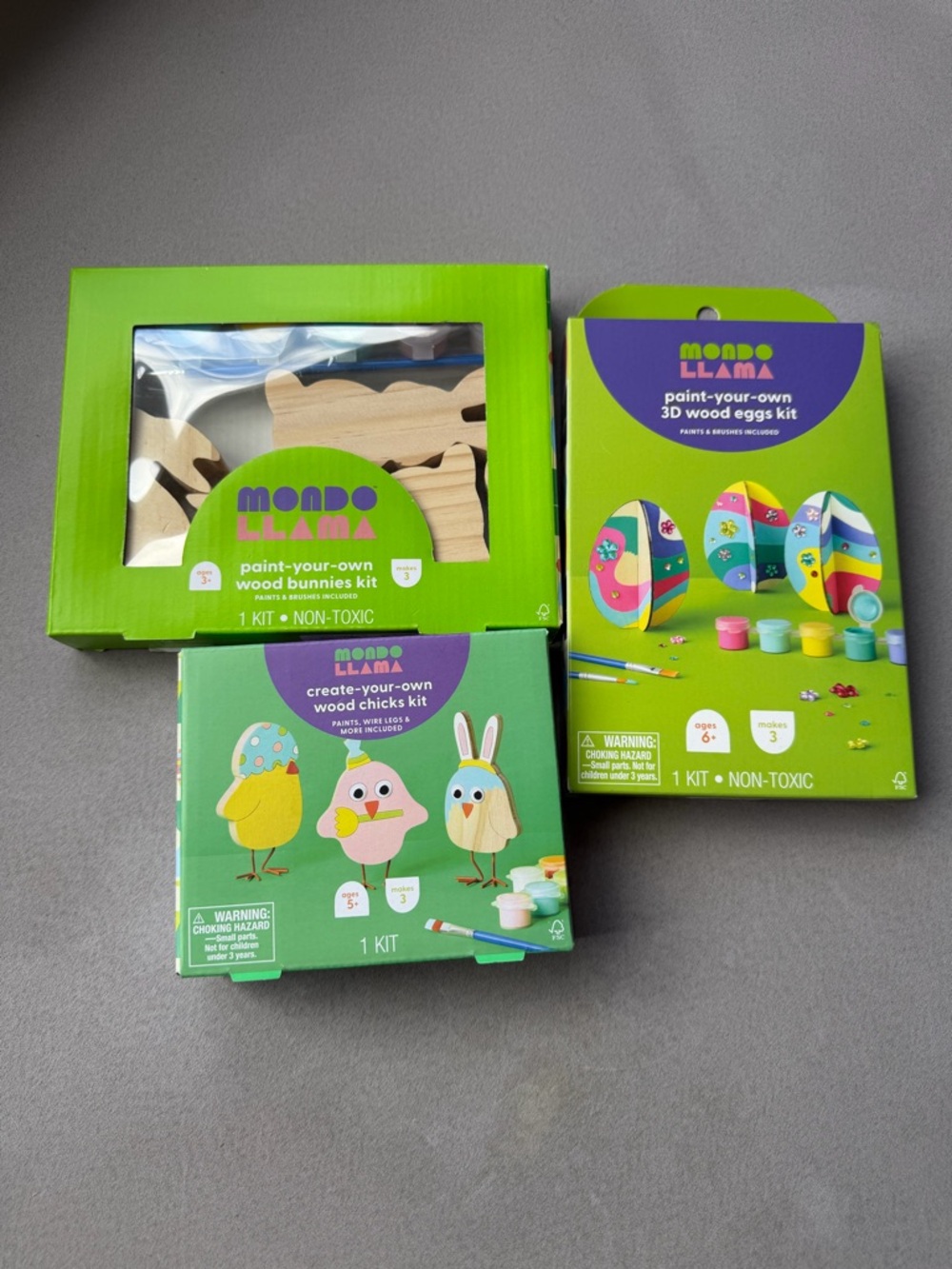 🎀 5 for $25 🎀 3 wooden craft sets for Easter bunnies chicks eggs